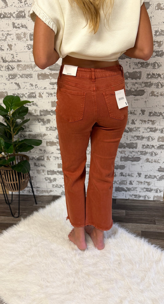 Bentley Cropped Rust Denim