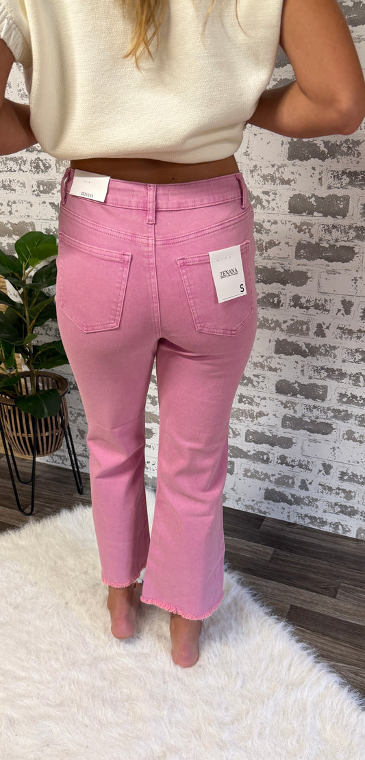 Bentley Cropped Pink Denim