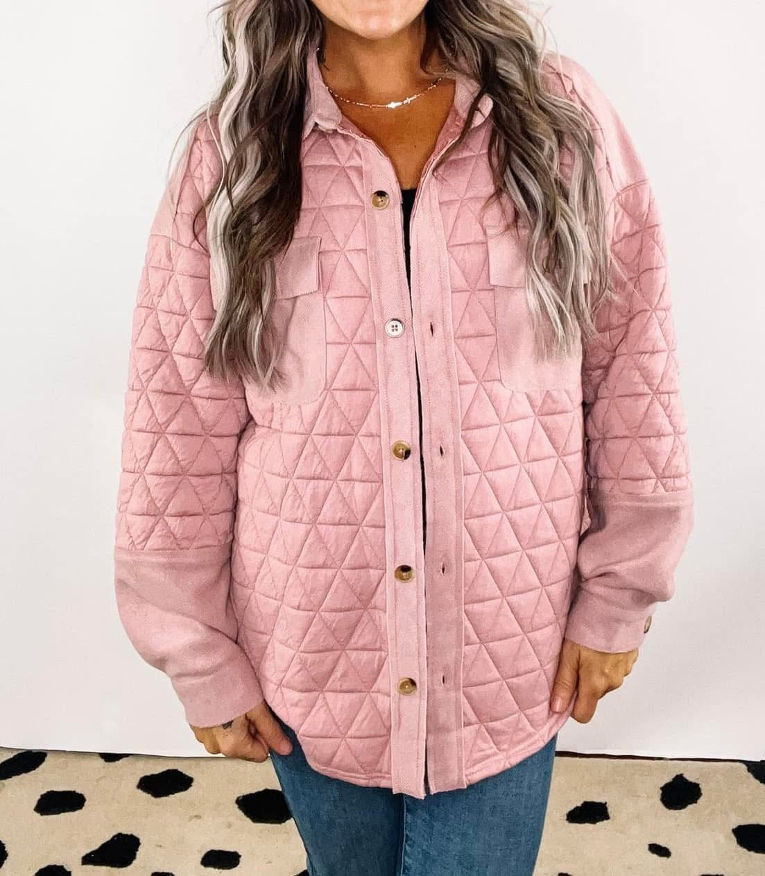 Hadli Quilted Blush Shacket