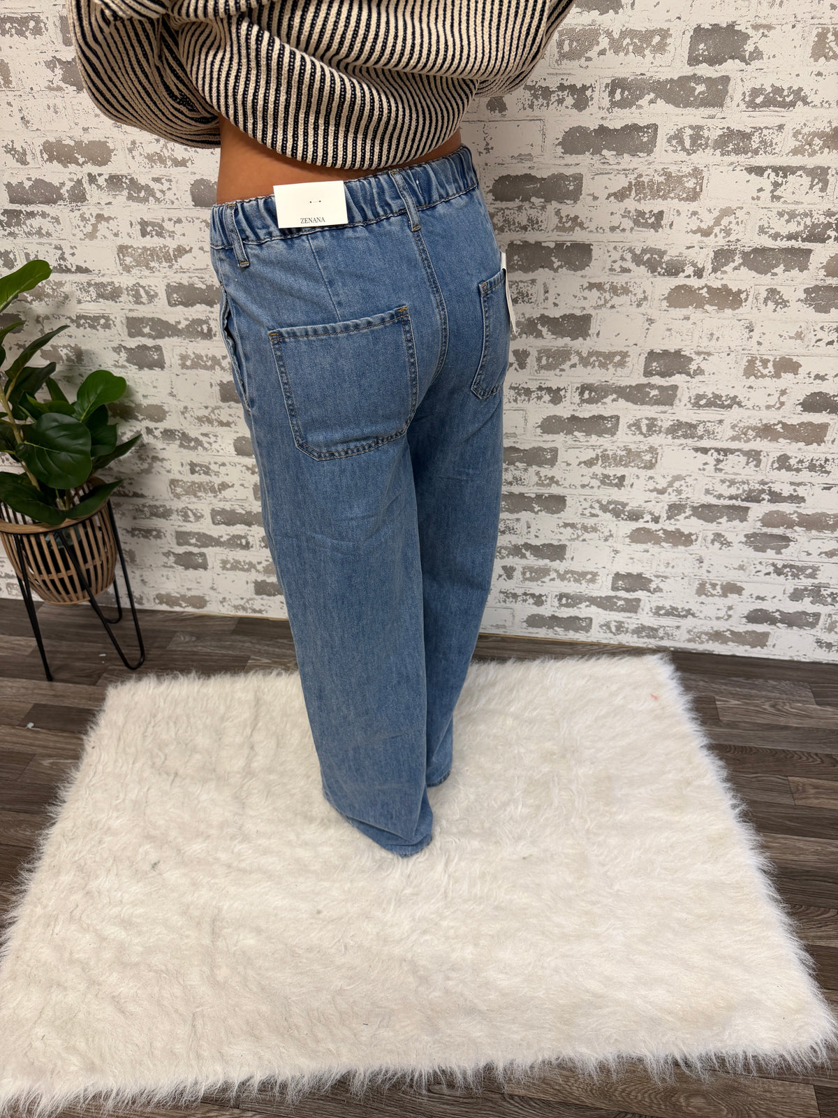 Mikah Wide Leg Drawstring Denim