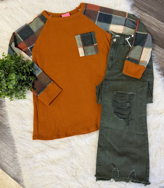 Rusty Plaid Top