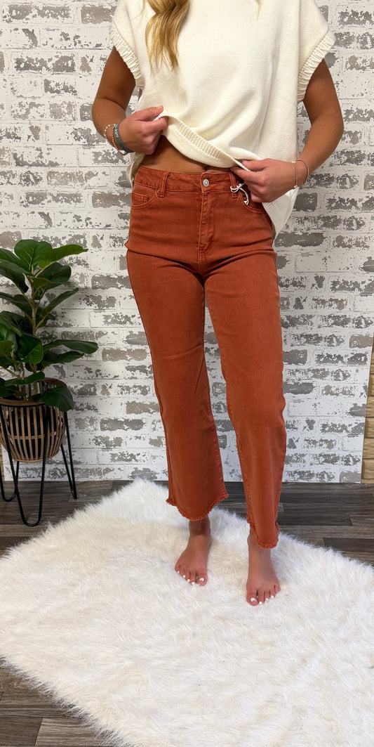 Bentley Cropped Rust Denim