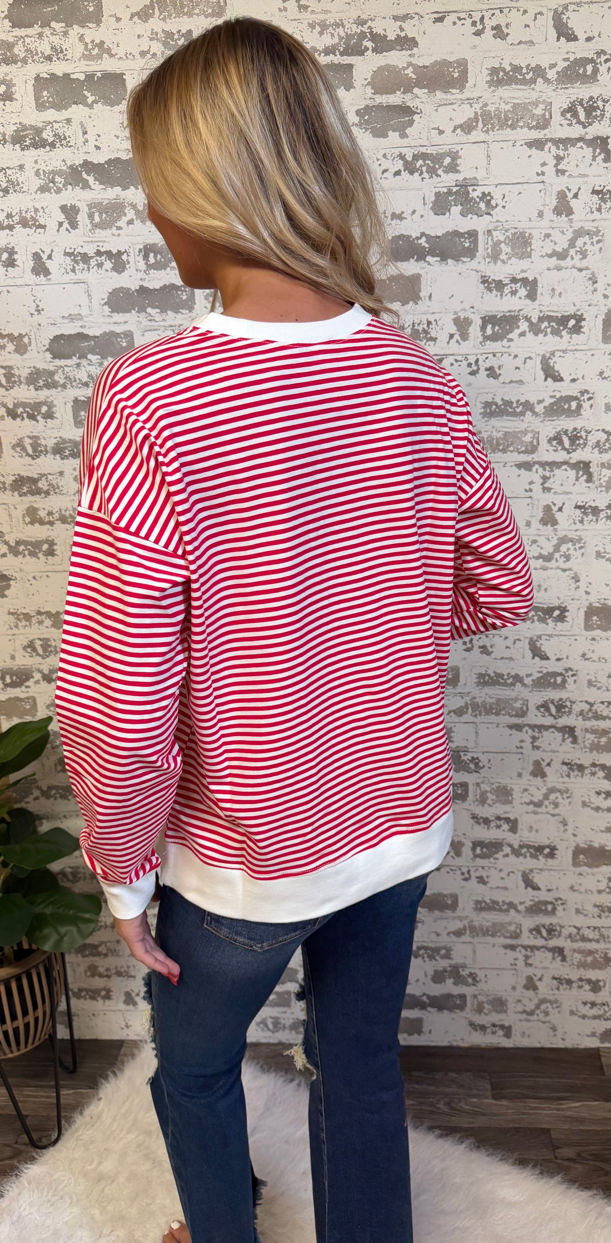 Zoe Red Striped Long Sleeve